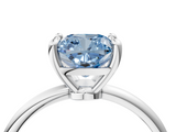 White gold Fancy Blue Cushion  Solitaire Diamond Ring with 4-Prong Setting on a Classic Band_7
