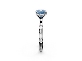 White gold Fancy Blue Cushion  Solitaire Diamond Ring with Bamboo Band and Four-Prong Setting_50