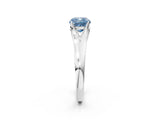 White gold Fancy Blue Cushion  Solitaire Diamond Ring with Cathedral Band and Four-Prong Setting_66