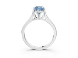 White gold Fancy Blue Cushion  Solitaire Diamond Ring with Cathedral Band and Four-Prong Setting_67