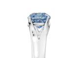 White gold Fancy Blue Cushion  Solitaire Diamond Ring with Cathedral Band and Four-Prong Setting_69