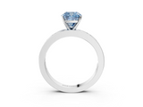 White gold Fancy Blue Cushion  Solitaire Diamond Ring with Channel-Set Baguette Band and Four-Prong Setting_68