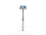 White gold Fancy Blue Cushion  Solitaire Diamond Ring with Channel Set Band and Bezel Prong Setting_70