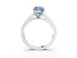 White gold Fancy Blue Cushion  Solitaire Diamond Ring with Channel-Set Band and Four-Prong Setting_6
