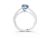 White gold Fancy Blue Cushion  Solitaire Diamond Ring with Four-Prong Setting and Classic Band_6