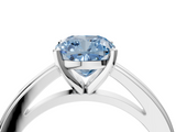 White gold Fancy Blue Cushion  Solitaire Diamond Ring with Four-Prong Setting and Classic Band_7