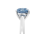 White gold Fancy Blue Cushion  Solitaire Diamond Ring with Four-Prong Setting and Classic Band_8