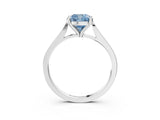 White gold Fancy Blue Cushion  Solitaire Diamond Ring with Four-Prong Setting and Tapered Band 4