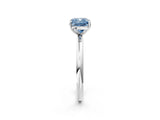 White gold Fancy Blue Cushion  Solitaire Diamond Ring with Four-Prong Setting on a Plain Band_58