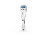 White gold Fancy Blue Cushion  Solitaire Diamond Ring with Six-Prong Cathedral Setting_33