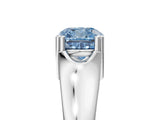 White gold Fancy Blue Cushion  Solitaire Diamond Ring with Six-Prong Cathedral Setting_37