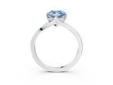 White gold Fancy Blue Cushion  Solitaire Diamond Ring with Six-Prong Setting and Tapered Band_20