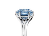 White gold Fancy Blue Cushion  Solitaire Diamond Ring with Six-Prong Setting and Tapered Band_22