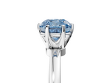 White gold Fancy Blue Cushion  Solitaire Diamond Ring with Six-Prong Setting on a Classic Band_8