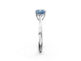 White gold Fancy Blue Cushion  Solitaire Diamond Ring with Split Shank and Four-Prong Setting_22