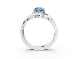 White gold Fancy Blue Cushion  Solitaire Diamond Ring with Split Shank and Prong Setting_41
