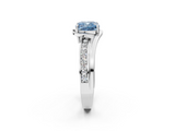 White gold Fancy Blue Cushion  Solitaire Diamond Ring with Split Shank and Prong Setting_41