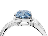 White gold Fancy Blue Cushion  Solitaire Diamond Ring with Split Shank and Prong Setting_42