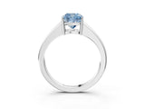 White gold Fancy Blue Cushion  Solitaire Diamond Ring with Tapered Band and Four-Prong Setting_52
