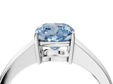 White gold Fancy Blue Cushion  Solitaire Diamond Ring with Tapered Band and Four-Prong Setting_53