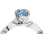 White gold Fancy Blue Cushion  Solitaire Diamond Twisted Band with Four-Prong Setting_89