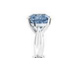 White gold Fancy Blue Cushion  Solitaire Diamond Twisted Band with Four-Prong Setting_89