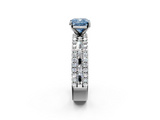 White gold Fancy Blue Cushion  Solitaire Diamond with Pave and Channel Set Band_63