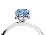White gold Fancy Blue Cushion  Solitaire Engagement Ring with Cathedral Band and Four-Prong Setting_21