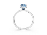 White gold Fancy Blue Cushion  Solitaire Engagement Ring with Cathedral Band and Four-Prong Setting_24