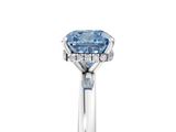 White gold Fancy Blue Cushion  Solitaire Engagement Ring with Cathedral Band and Four-Prong Setting_26
