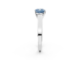 White gold Fancy Blue Cushion  Solitaire Engagement Ring with Four-Prong Setting and Tapered Band_5