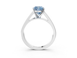 White gold Fancy Blue Cushion  Solitaire Engagement Ring with Four-Prong Setting and Tapered Band_6