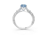 White gold Fancy Blue Cushion  Solitaire Floral Milgrain Engagement Ring_55