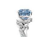 White gold Fancy Blue Cushion  Solitaire Marquise Twist Band with Six-Prong Setting_120