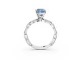 White gold Fancy Blue Cushion  Solitaire Milgrain Diamond Engagement Ring with Bezel and Marquise Band_34