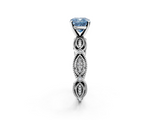 White gold Fancy Blue Cushion  Solitaire Milgrain Diamond Engagement Ring with Bezel and Marquise Band_39