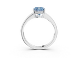 White gold Fancy Blue Cushion  Solitaire Pavé Band Prong Setting Ring_23