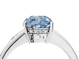 White gold Fancy Blue Cushion  Solitaire Pavé Band Prong Setting Ring_24