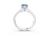 White gold Fancy Blue Cushion  Solitaire Pavé Band with Four-Prong Setting_44