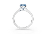 White gold Fancy Blue Cushion  Solitaire Pavé Band with Four-Prong Setting_59
