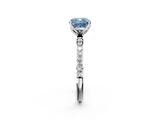 White gold Fancy Blue Cushion  Solitaire Pavé Diamond Engagement Ring with Four-Prong Setting_27