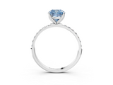 White gold Fancy Blue Cushion  Solitaire Pavé Diamond Engagement Ring with Four-Prong Setting_28