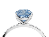 White gold Fancy Blue Cushion  Solitaire Pavé Diamond Engagement Ring with Four-Prong Setting_29