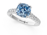 White gold Fancy Blue Cushion  Solitaire Pave Diamond Engagement Ring with Prong Setting_21