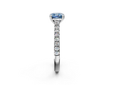 White gold Fancy Blue Cushion  Solitaire Pave Diamond Engagement Ring with Prong Setting_22