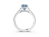 White gold Fancy Blue Cushion  Solitaire Pave Diamond Engagement Ring with Prong Setting_23