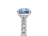 White gold Fancy Blue Cushion  Solitaire Pave Diamond Engagement Ring with Prong Setting_25