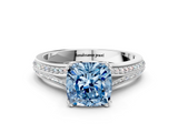 White gold Fancy Blue Cushion  Solitaire Pave Split Shank Engagement Ring with Six-Prong Setting_37