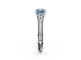 White gold Fancy Blue Cushion  Solitaire Pave Split Shank Engagement Ring with Six-Prong Setting_39