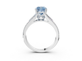 White gold Fancy Blue Cushion  Solitaire Pave Split Shank Engagement Ring with Six-Prong Setting_40
